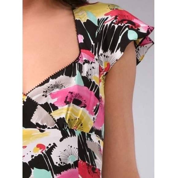 Silk Nanette Lepore Flutter Sleeves Silk Dress - Picture 3 of 12